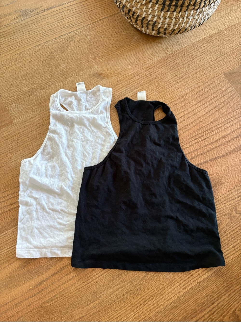 Black and white tank tops